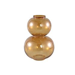 Foto van Ptmd mery brown glass vase two bulbs round