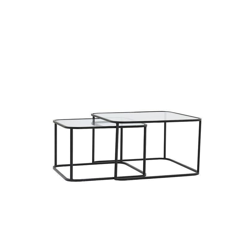 Foto van Light & living - salontafel lofti set van 2 - 75x75x44cm - zwart