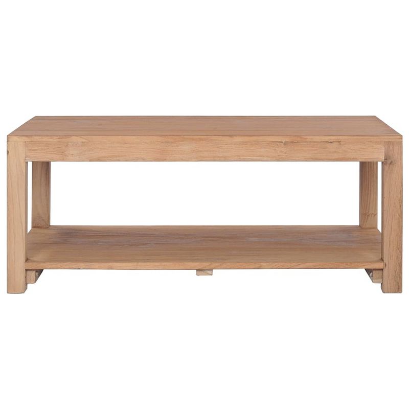 Foto van The living store salontafel teak 100x50x40 cm met schap - natuurlijke houtkleur