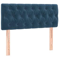 Foto van The living store hoofdbord classic - bedaccessoires - 90 x 7 x 78/88 cm - donkerblauw fluweel