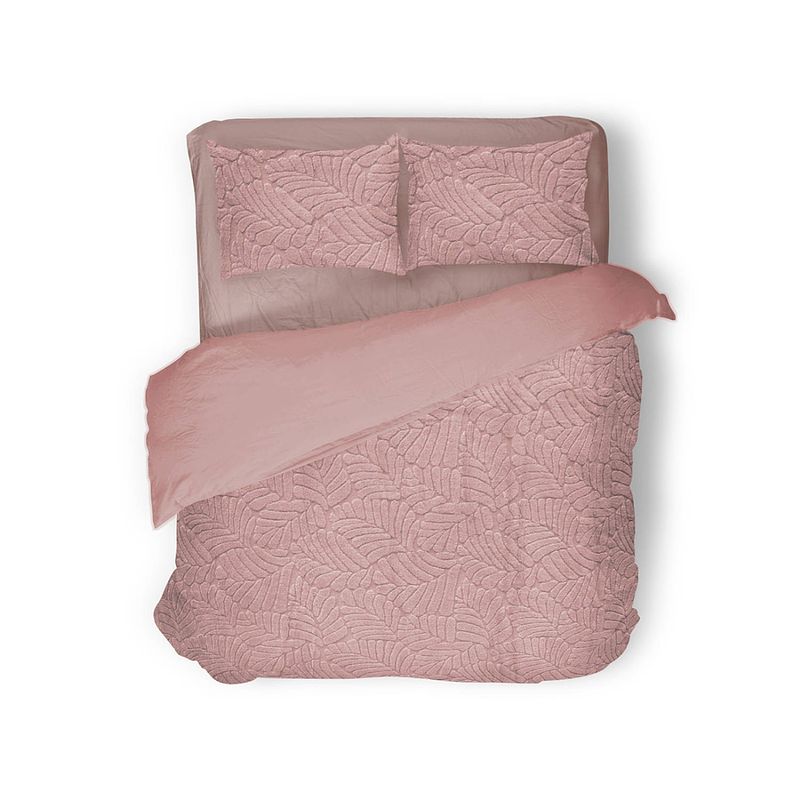 Foto van Eleganzzz dekbedovertrek jacquard rabbit fur - roze 240x200/220cm