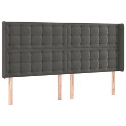 Foto van The living store hoofdeind bedaccessoires - 183 x 16 x 118/128 cm - donkergrijs