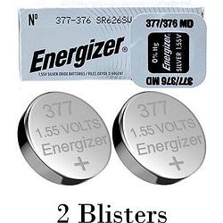 Foto van 2 stuks (2 blisters a 1 stuk) energizer 376/377 md 1.55v knoopcel batterij