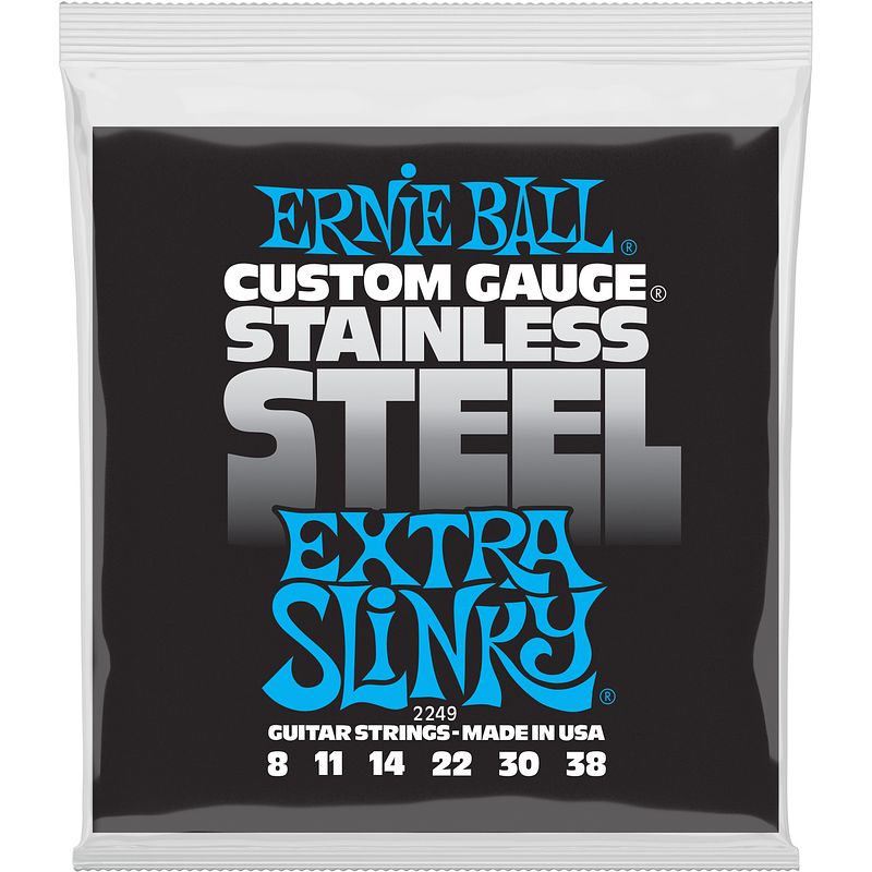 Foto van Ernie ball 2249 stainless steel extra slinky snarenset