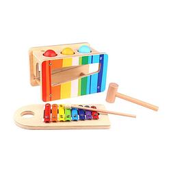 Foto van Tooky toy xylofoon regenboog 29 x 14 x 20,5 cm hout 6-delig