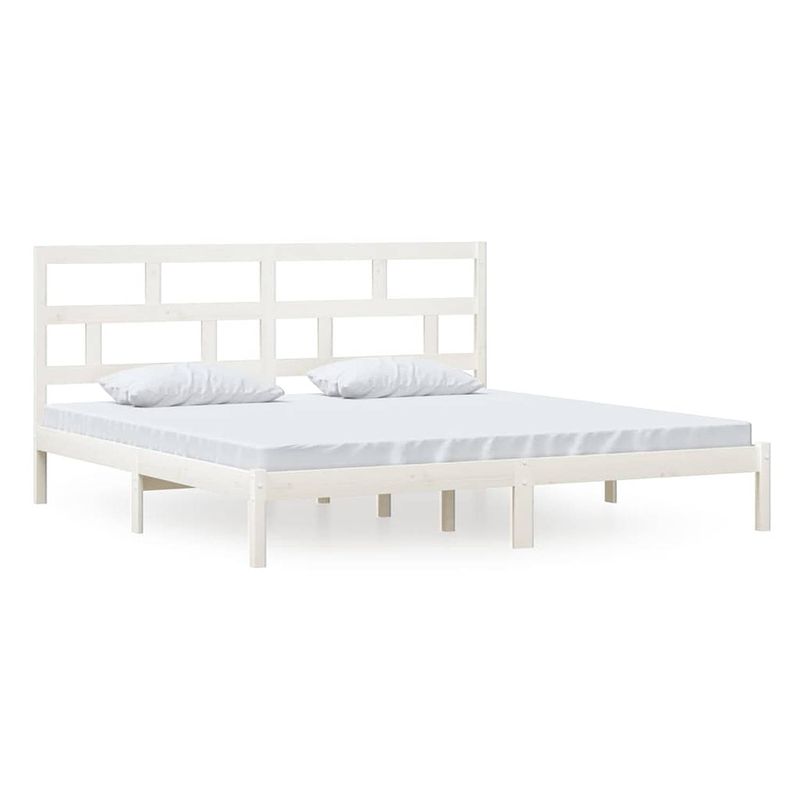 Foto van The living store houten bedframe - modern bedroom - afmeting- 205.5 x 206 x 100 cm - hoogwaardig materiaal