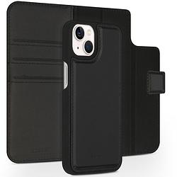 Foto van Accezz premium leather 2 in 1 wallet book case voor apple iphone 13 telefoonhoesje zwart