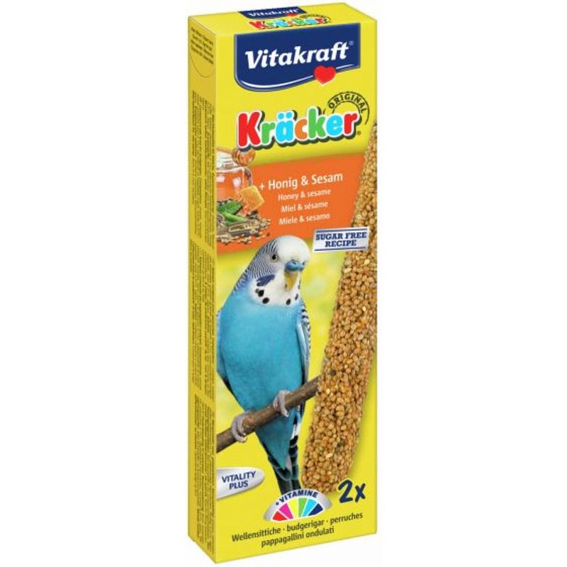 Foto van Vitakraft honing/sesam-kracker parkiet 2in1