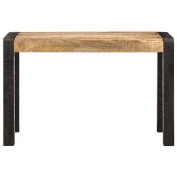 Foto van The living store industriële houten eettafel - 120 x 60 x 76 cm - massief mango hout