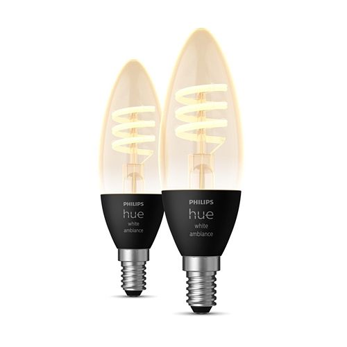 Foto van Philips hue sfeerverlichting filamentkaars 2-pack e14