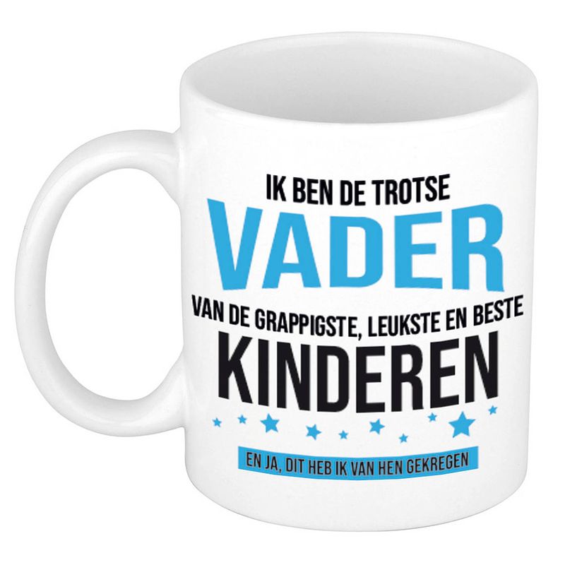 Foto van Trotse vader van leukste kinderen cadeau koffiemok / theebeker 300 ml - feest mokken