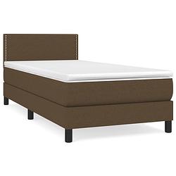 Foto van The living store boxspringbed dark brown 203x100x78/88 cm - pocketvering - medium firmness - breathable and durable