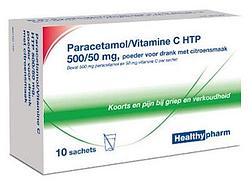 Foto van Healthypharm paracetamol vitamine c sachet 10st