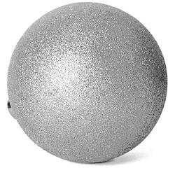 Foto van Grote kerstballen zilver glitters kunststof 15 cm - kerstbal
