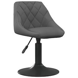 Foto van The living store draaibare eetkamerstoelen - donkergrijs - 46x44x(62.5-77.5)cm - fluweel en staal