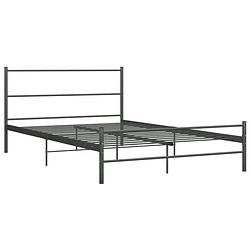 Foto van The living store metalen bedframe - grijs - 205 x 167 x 83.5 cm - geschikt voor matras van 160 x 200 cm