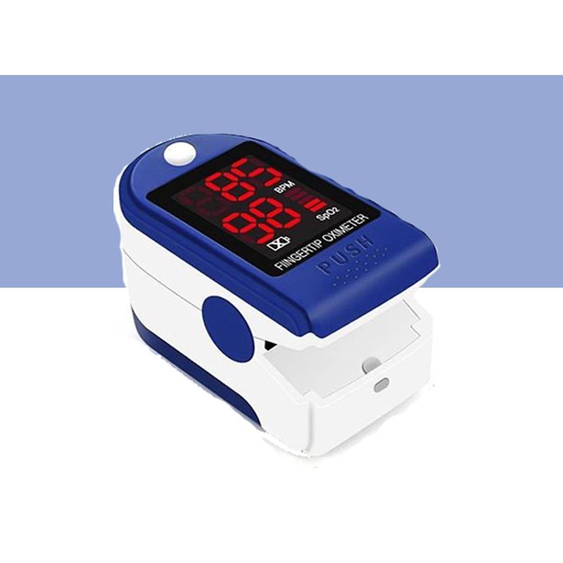 Foto van Digitale pulse oximeter - saturatiemeter - blauw