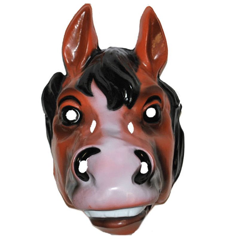 Foto van Paarden masker bruin voor volwassenen - verkleedmaskers