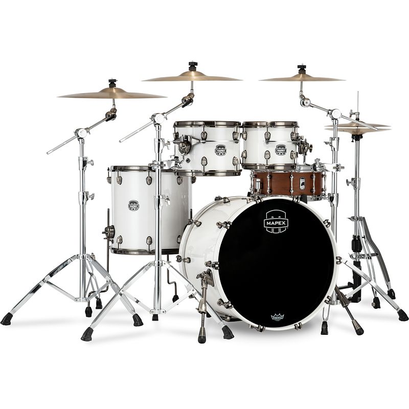 Foto van Mapex se529xbbpi saturn evolution birch stage rock polar white 4d. shellset