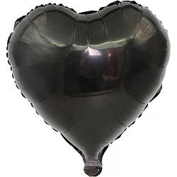 Foto van Folieballon hart zwart 18 inch 45 cm