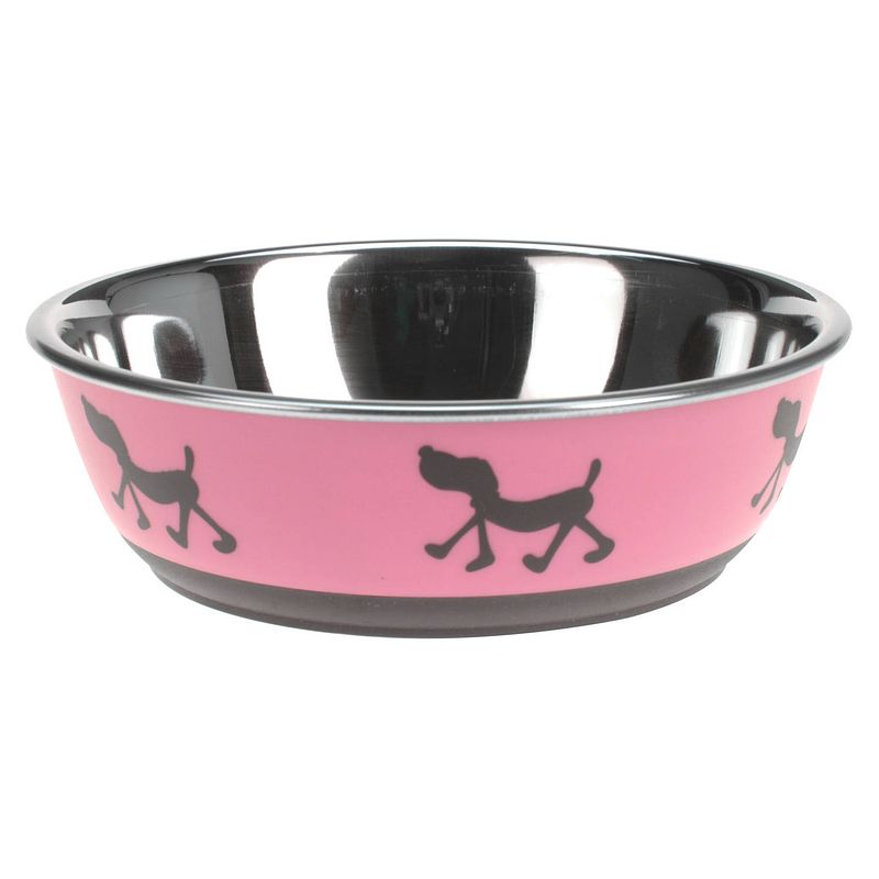 Foto van Dogs collection hondenvoer- en drinkbak ema 17 cm 0,5 liter rvs roze