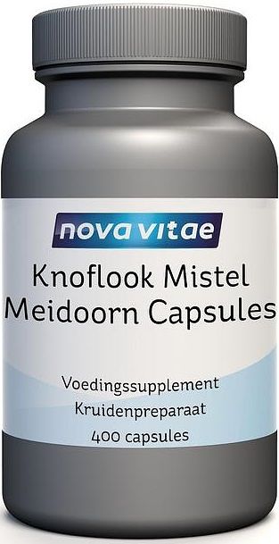 Foto van Nova vitae knoflook mistel meidoorn capsules