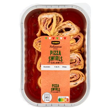 Foto van Jumbo italiaanse stijl pizza swirls salami 190g