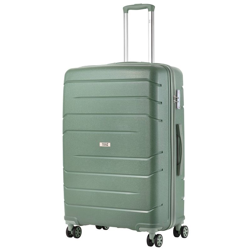 Foto van Travelz big bars reiskoffer 78cm reistrolley tsa dubbele wielen olijf