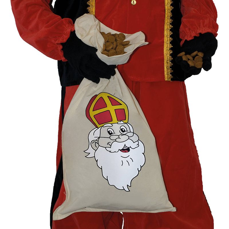 Foto van Sinterklaas strooizak katoen 35 x 60 cm - feestdecoratievoorwerp