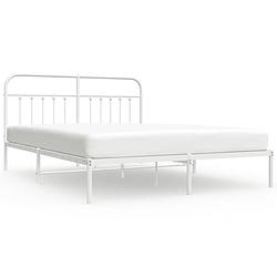 Foto van Vidaxl bedframe met hoofdbord metaal wit 183x213 cm