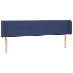 Foto van Vidaxl hoofdbord met randen 203x16x78/88 cm stof blauw