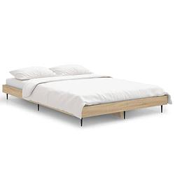 Foto van Vidaxl bedframe bewerkt hout sonoma eikenkleurig 120x190 cm