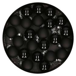 Foto van Othmar decorations mini kerstballen van glas - 24x - zwart - 2,5 cm - kerstbal