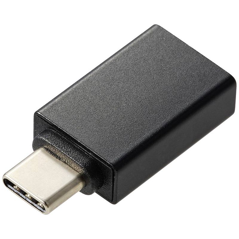 Foto van Renkforce usb 3.2 gen 2 (usb 3.1 gen 2) adapter [1x usb-c stekker - 1x usb 3.2 gen 2 bus a (usb 3.1)] rf-5771512 aluminium-stekker