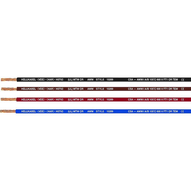 Foto van Helukabel 63333-152 draad h05v2-k 1 x 0.75 mm² donkerblauw, oranje 152 m