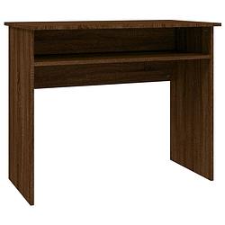 Foto van The living store bureau salontafel - bruineiken - 90x50x74 cm - bewerkt hout