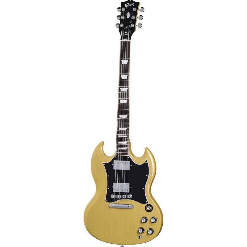 Foto van Gibson sg standard tv yellow elektrische gitaar met premium gigbag