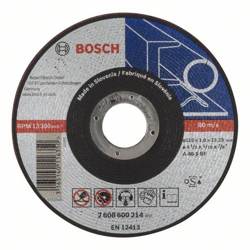 Foto van Bosch accessories a 46 s bf 2608600214 doorslijpschijf recht 115 mm 22.23 mm 1 stuk(s)