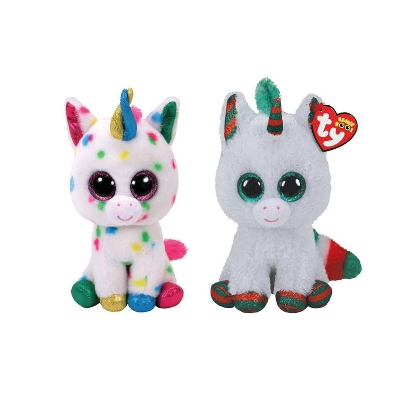 Foto van Ty - knuffel - beanie boo's - harmonie unicorn & christmas unicorn