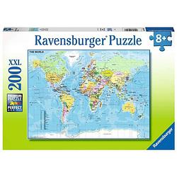 Foto van Ravensburger puzzel wereldkaart 200pcs