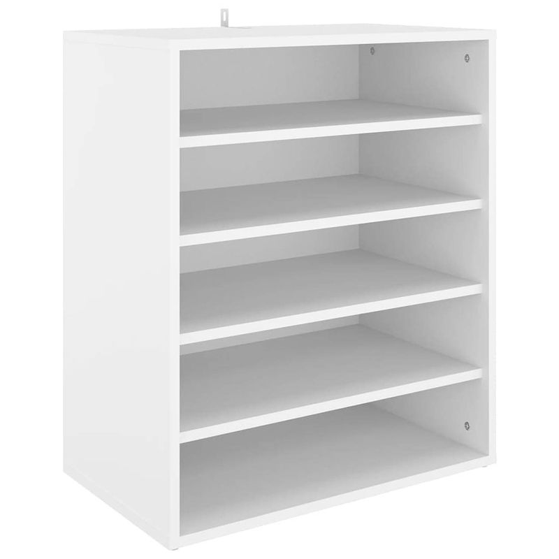 Foto van The living store schoenenkast - 60 x 35 x 70 cm - wit - spaanplaat