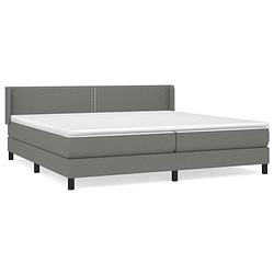 Foto van The living store boxspringbed - donkergrijs - 203 x 203 x 78/88 cm - pocketvering matras