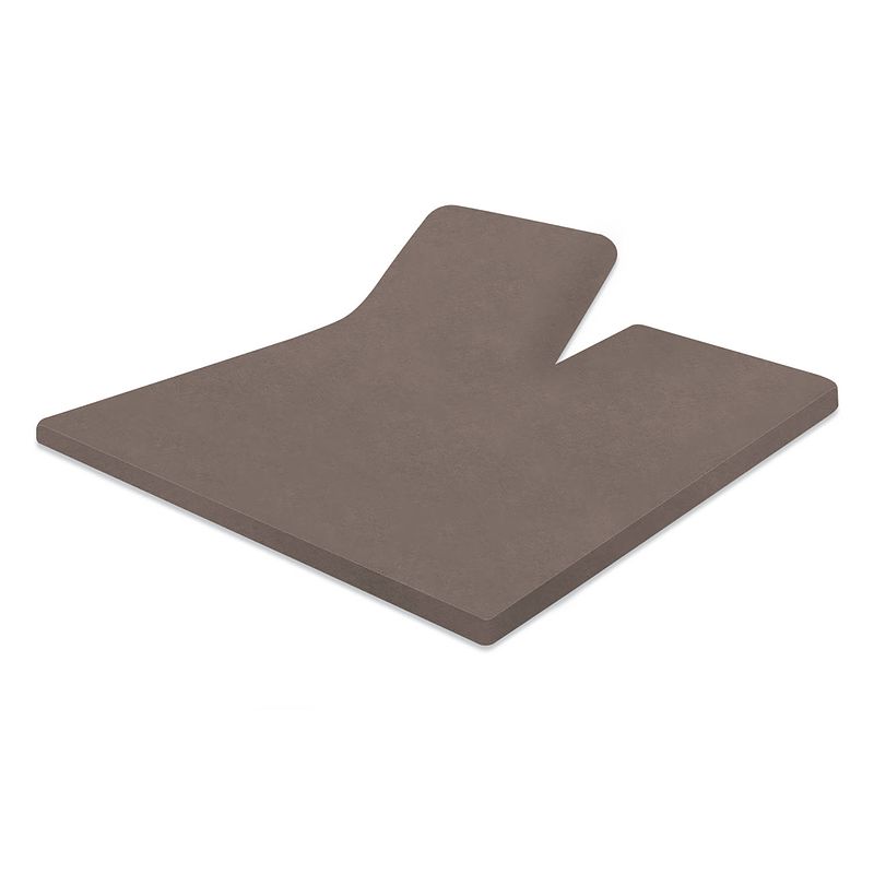 Foto van Linnick splittopper hoeslaken badstof velours - taupe 180x210/220cm