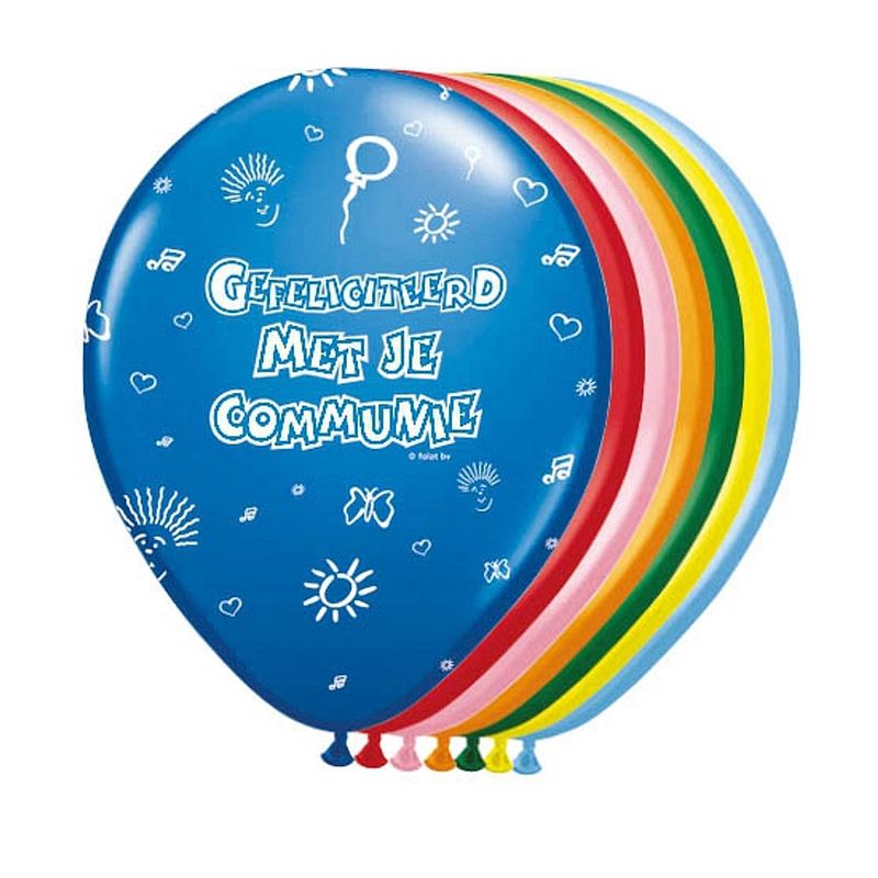 Foto van 8x stuks ballonnen communie thema - ballonnen