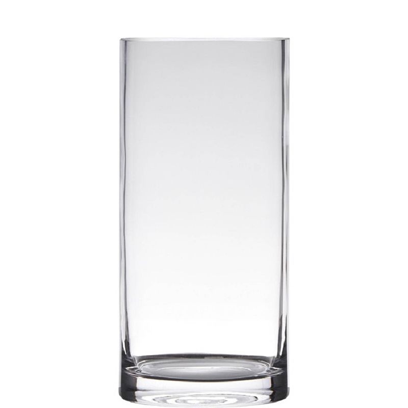 Foto van Transparante home-basics cylinder vorm vaas/vazen van glas 20 x 12 cm - vazen