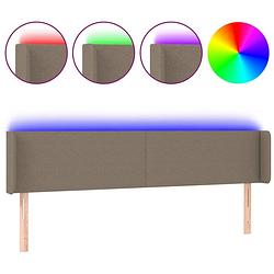 Foto van The living store hoofdbord led bedverlichting - 163 x 16 x 78/88 cm - taupe stof - verstelbare hoogte