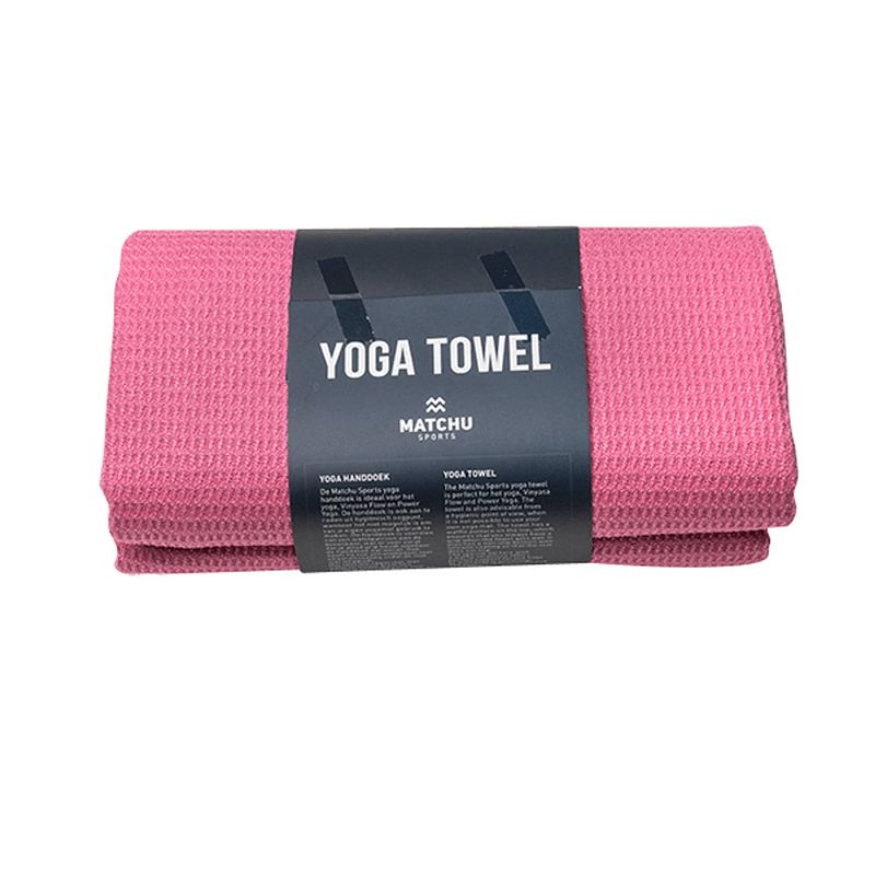 Foto van Matchu sports yoga handdoek elegant pink - elegant pink - 183 cm - 61 cm - 1 cm - 80% polyester en 20% polyamide