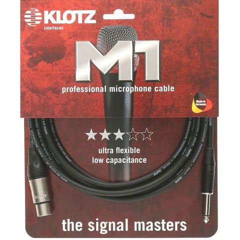 Foto van Klotz m1fp1k1000 microfoonkabel 3p xlr female - jack 6.35 mm male 10 m