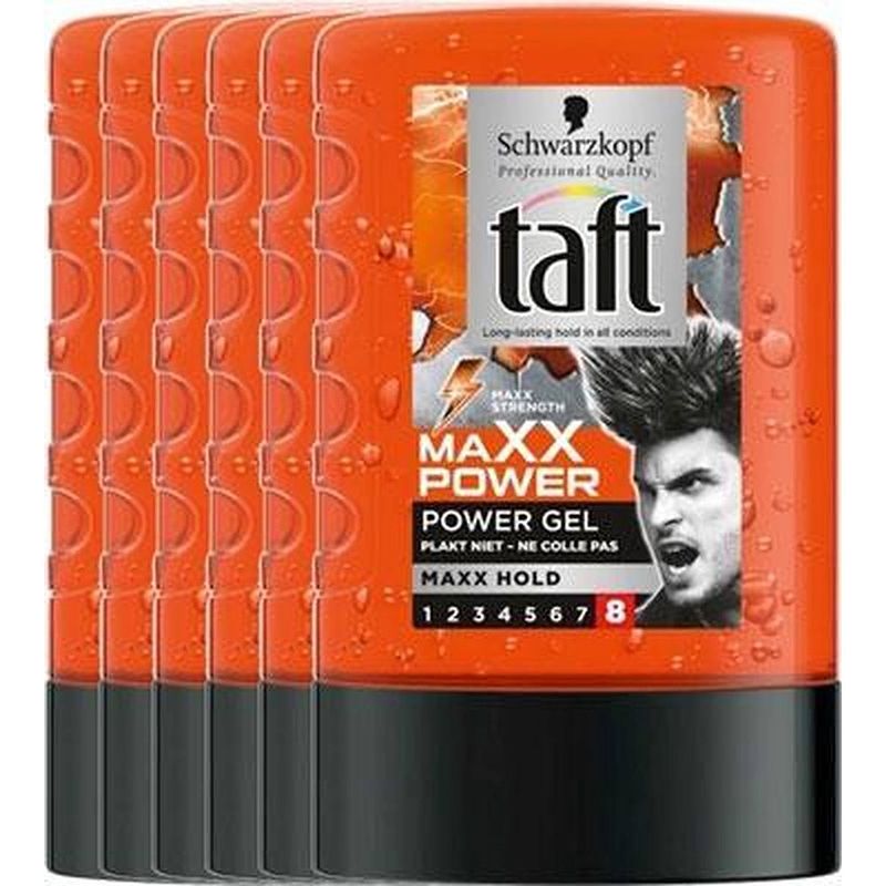 Foto van Taft haargel - maxx power - styling gel - 6x 300ml (hold level 8)