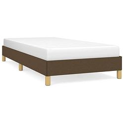 Foto van The living store bedframe - donkerbruin stof - 203 x 93 x 25 cm - geschikt voor 90 x 200 cm matras - duurzaam materiaal